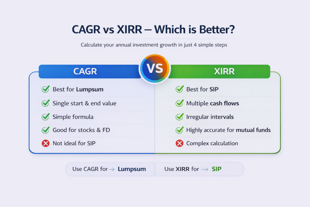 CAGR vs XIRR – Which is Better for Mutual Funds?