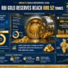 Gold reserve in India 2026 showing RBI holds 880.52 tonnes with 680 tonnes stored domestically in Mumbai and Nagpur vaults