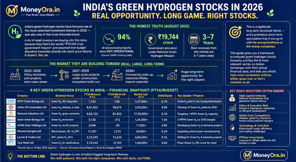 India green hydrogen mission 2030 target vs actual commissioned capacity chart 2026