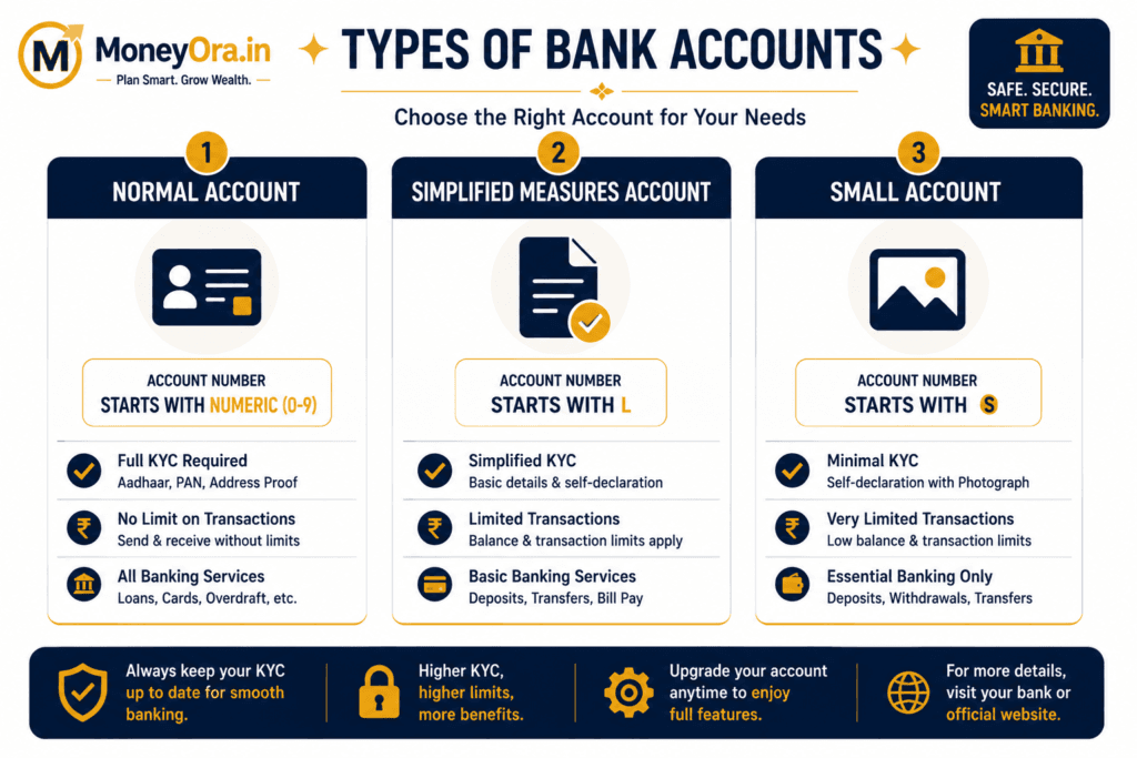 CKYC Number format 14 digit KIN normal simplified small account types explained