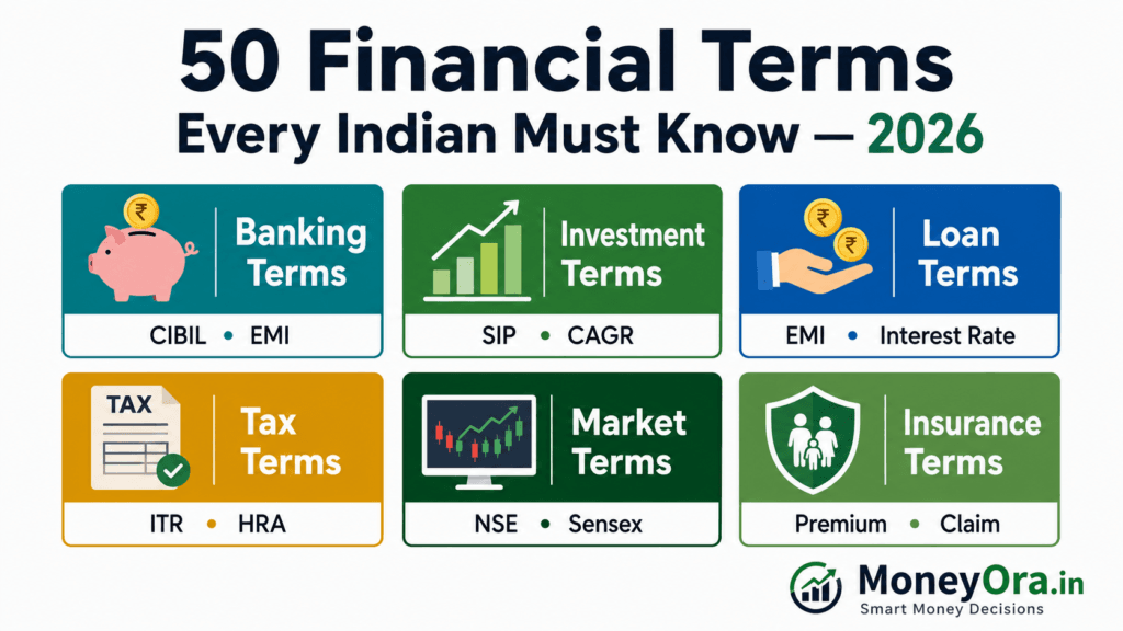 50 financial terms explained in simple language India 2026 beginner guide
