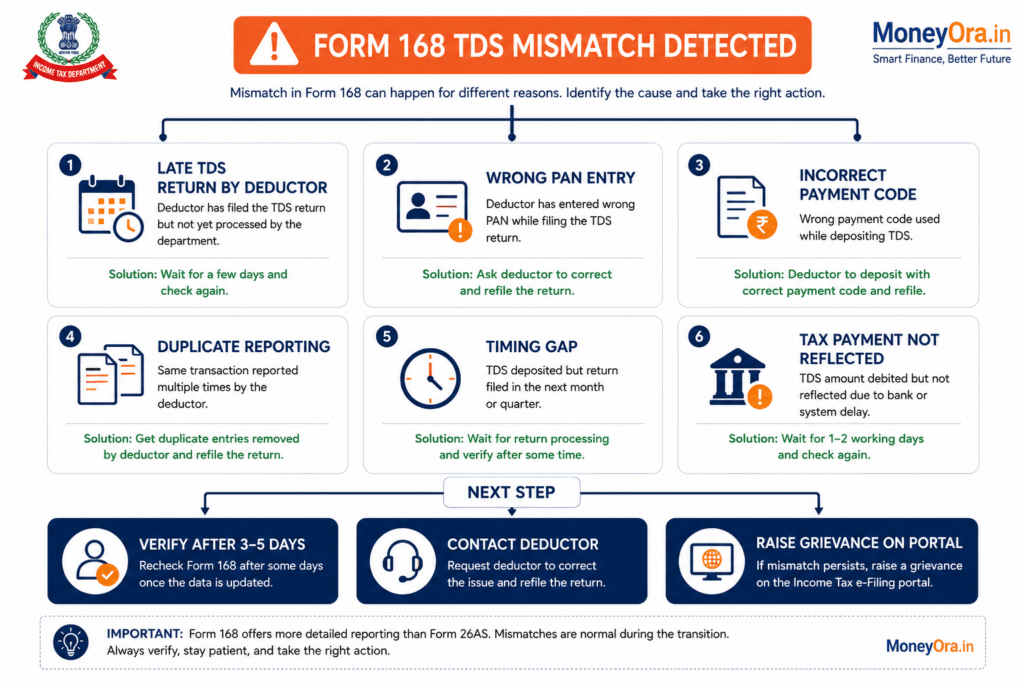 Common reasons for Form 168 TDS mismatch and step-by-step fix guide for Indian taxpayers