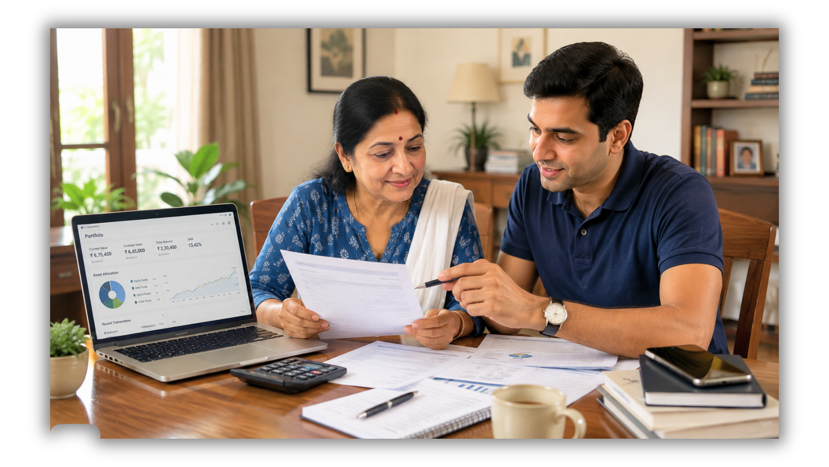 Mutual fund after death India guide showing family reviewing investment documents
